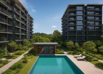 Modern facade of Narra Residences at Dairy Farm Walk, showcasing lush greenery and architecture