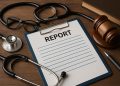 Medical records and expert analysis representing malpractice review by Dr. Eugene Saltzberg