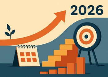 Fresh start concept with planner, coffee, and motivational notes symbolizing new beginnings and goals