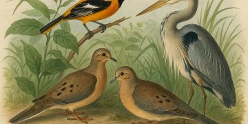 Colorful Audubon bird illustration highlighting Joel Bartsch’s notable ornithological discoveries