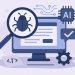 AI tools analyzing software code and highlighting bugs for efficient bug reporting process