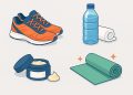 Recovery essentials for runners, including stretching, hydration, nutrition, and foam rolling