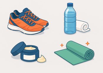 Recovery essentials for runners, including stretching, hydration, nutrition, and foam rolling