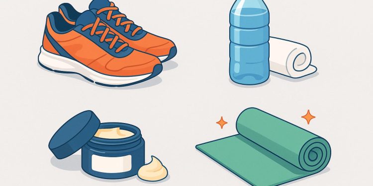 Recovery essentials for runners, including stretching, hydration, nutrition, and foam rolling