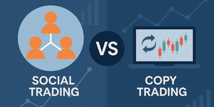Social trading and copy trading comparison chart illustrating key differences and applications