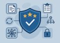 CMMC compliance process illustrated with security controls, assessment checklist, and readiness steps