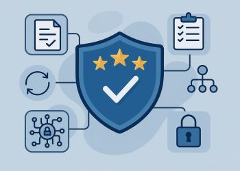 CMMC compliance process illustrated with security controls, assessment checklist, and readiness steps