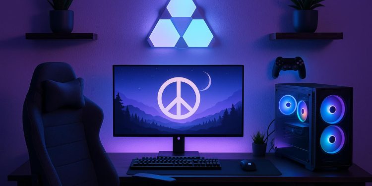 Modern gaming room with ergonomic setup, LED lighting, and immersive entertainment equipment