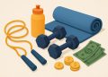 Affordable outdoor jogging in park with athletic shoes and sportswear on a sunny pathway